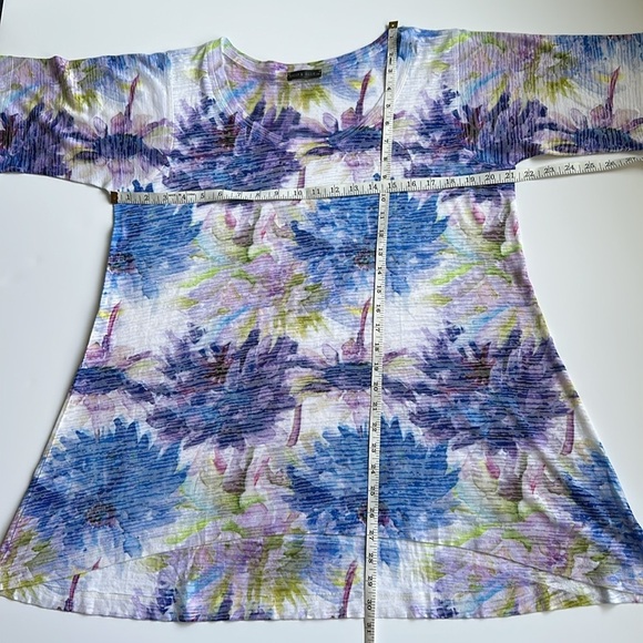 Nally&Millie USA Women’s Short Sleeve Top Burn Out Watercolor Floral Print XL - Picture 6 of 8